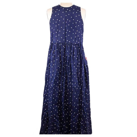 Dogwood Lane Women’s Blue Dress Patriotic Flag Button Stars Hearts Sleeveless S - Picture 8 of 9